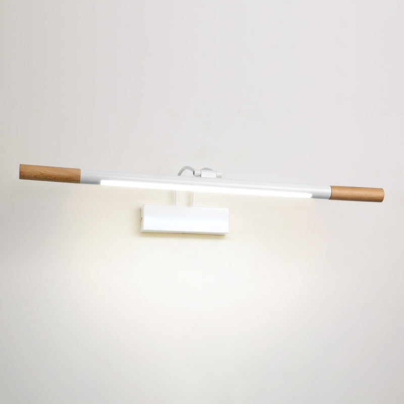 Wood Linear Mirror Lighting Nordic Style LED Wall Mounted Light Fixture