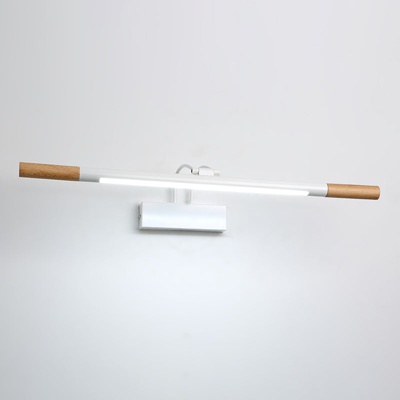 Wood Linear Mirror Lighting Nordic Style LED Wall Mounted Light Fixture