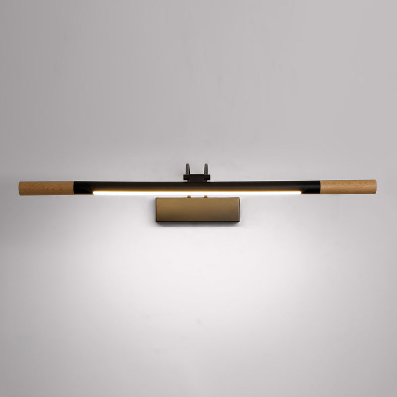 Wood Linear Mirror Lighting Nordic Style LED Wall Mounted Light Fixture