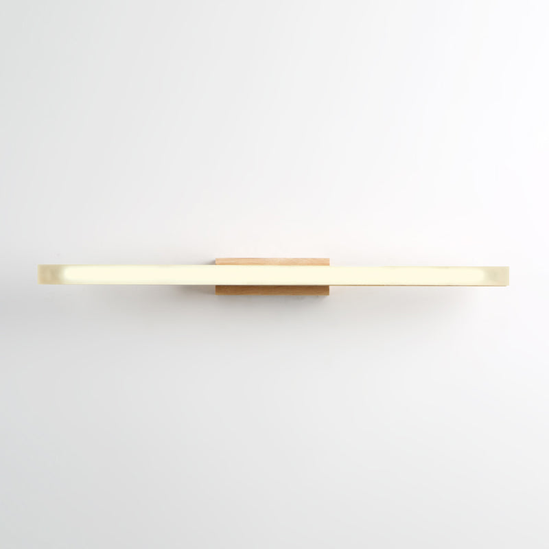 Wood Linear Mirror Lighting Nordic Style LED Wall Mounted Light Fixture