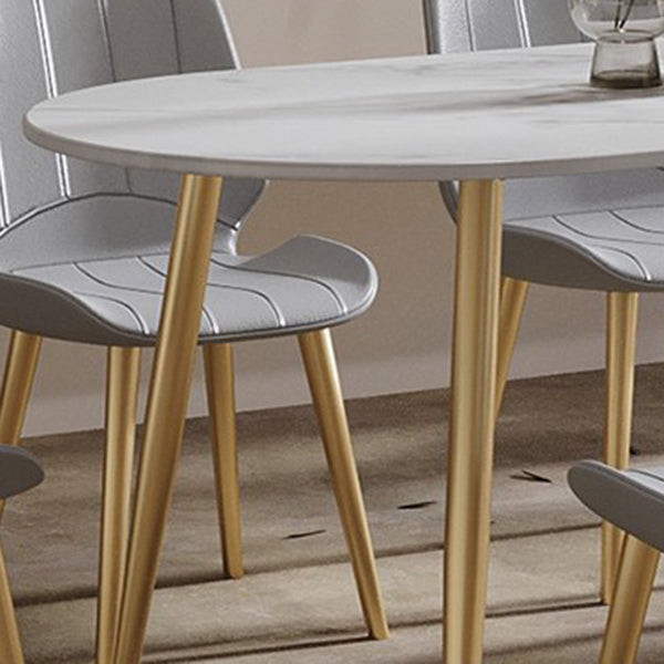 Traditional Luxury Stone Furniture Oval 4 Legs Dining Site Table for Home