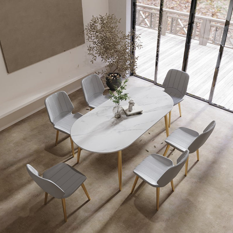 Traditional Luxury Stone Furniture Oval 4 Legs Dining Site Table for Home