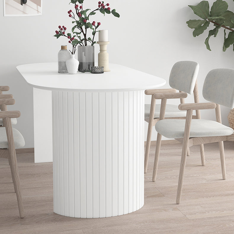 Solid Wood Base Contemporary Dining Table Marble Top Table for Dining Room