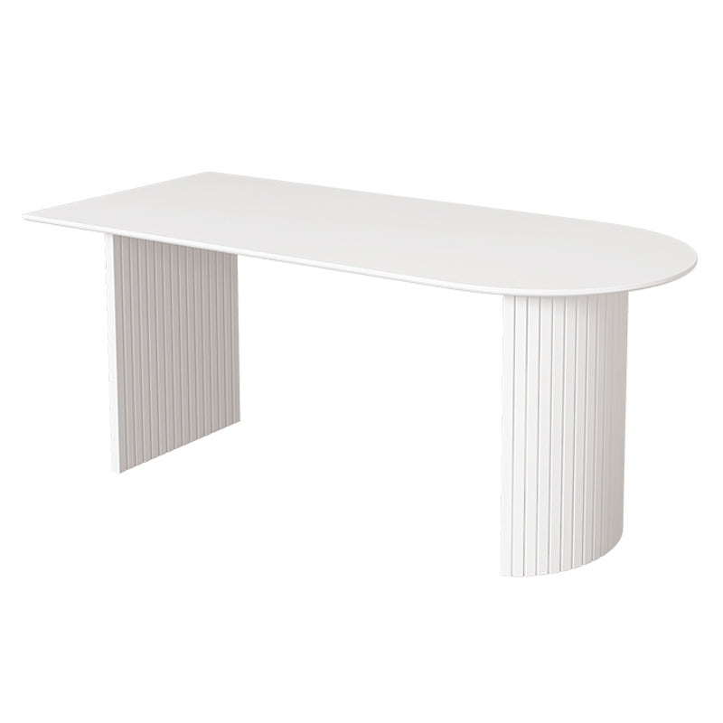 Solid Wood Base Contemporary Dining Table Marble Top Table for Dining Room