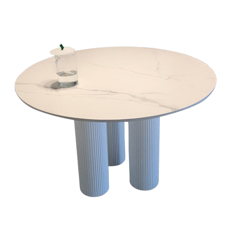 Ronde eettafel Moderne eettafel met drie voetstukbasis voor eetkamer