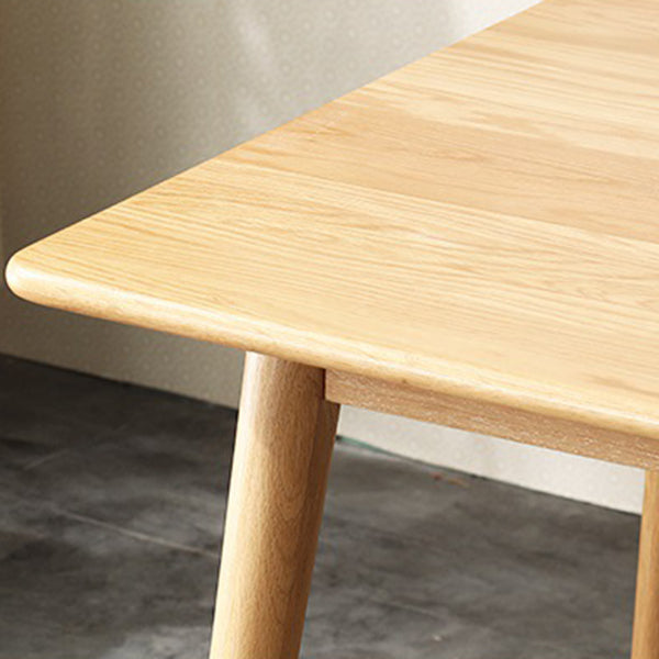 Mesa de comedor rectangular moderna de madera maciza con 4 patas para uso doméstico