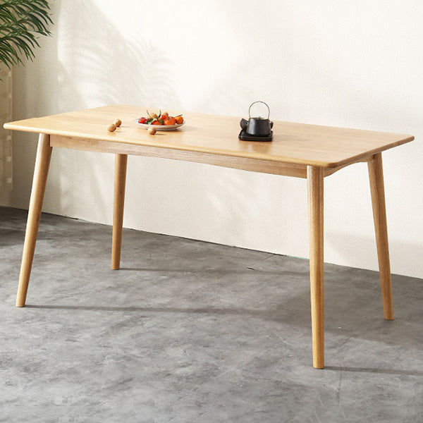 Mesa de comedor rectangular moderna de madera maciza con 4 patas para uso doméstico
