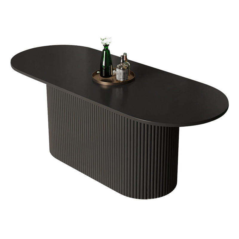 Muebles de la base del pedestal ovalado colección de comedor de estilo contemporáneo
