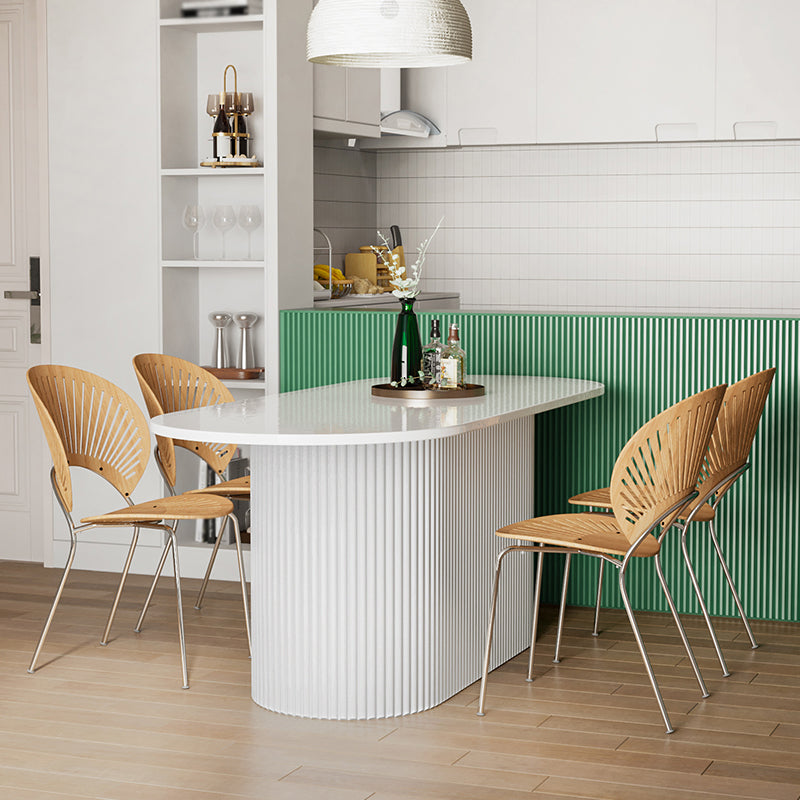 Muebles de la base del pedestal ovalado colección de comedor de estilo contemporáneo