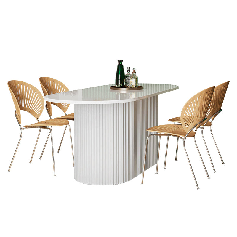 Muebles de la base del pedestal ovalado colección de comedor de estilo contemporáneo