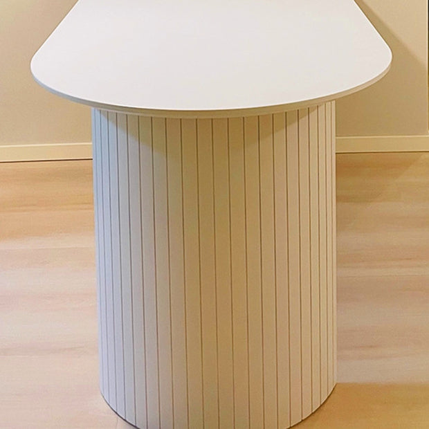 Free Form White Tone Dining Table Contemporary Dinette Table with Double Pedestal Base