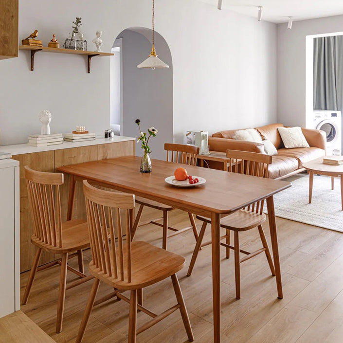 Massivholz moderner Tisch für Restaurant Rechteck Esstisch mit 4 Beinen