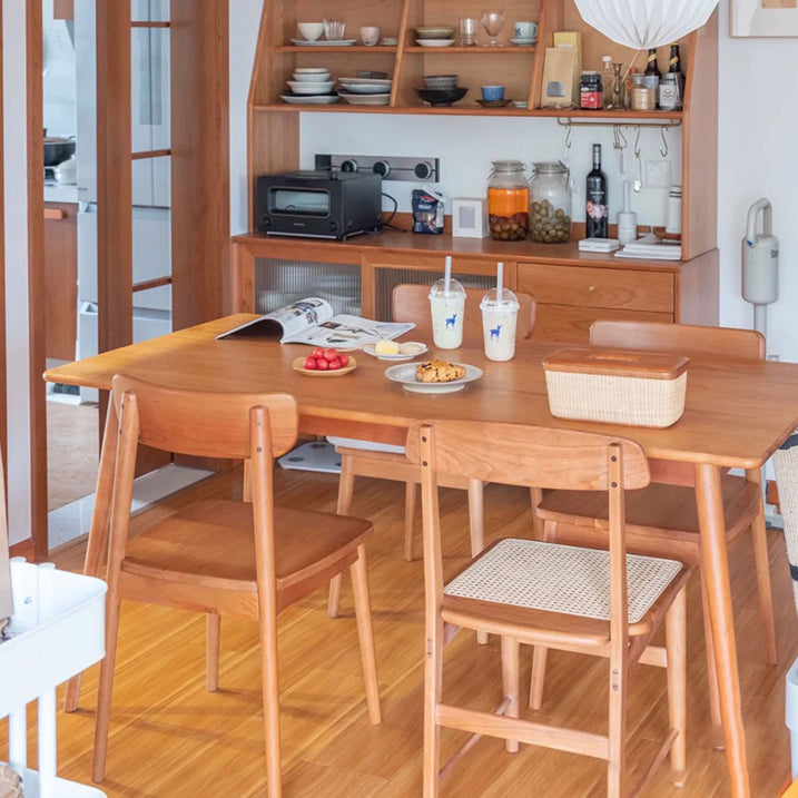 Massivholz moderner Tisch für Restaurant Rechteck Esstisch mit 4 Beinen