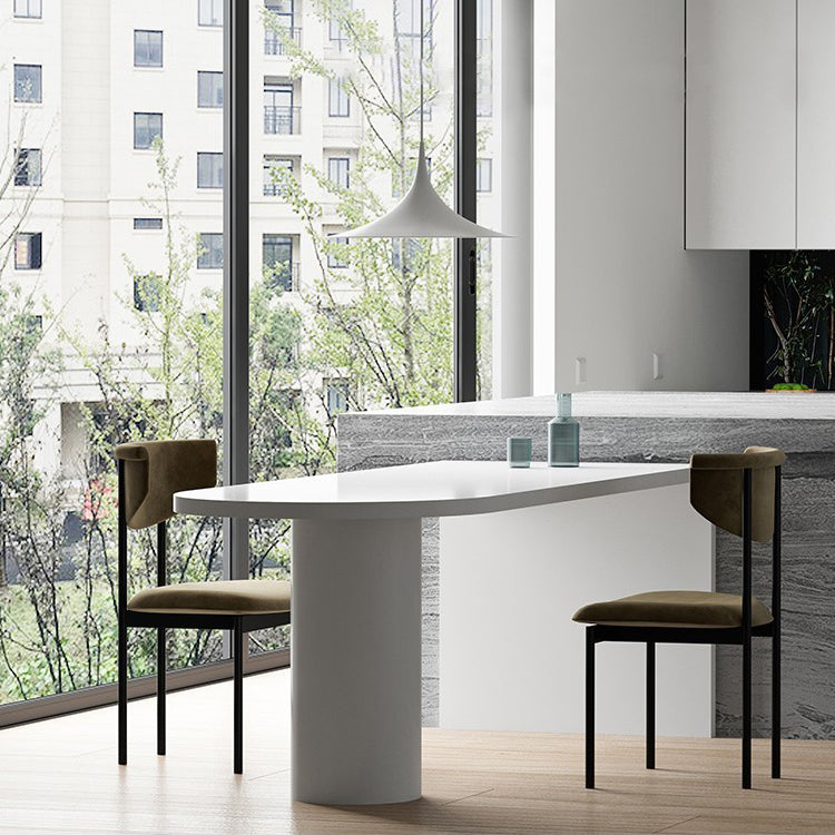 Mesa de comedor de forma libre de madera maciza mesa de madera de pino contemporánea para comedor