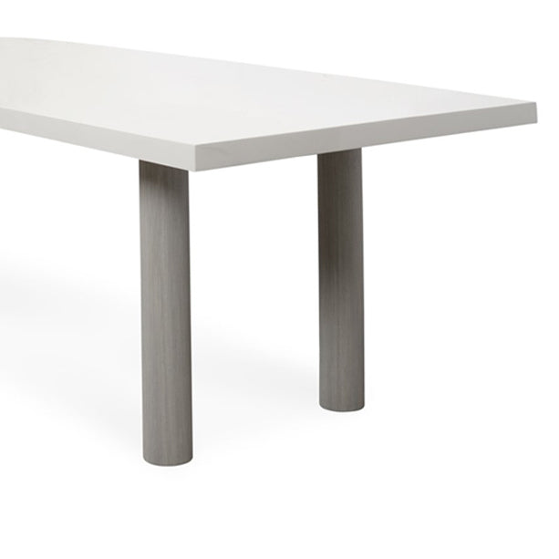 Mesa de comedor contemporánea de madera sólida Mesa de forma de madera de pino para la cocina