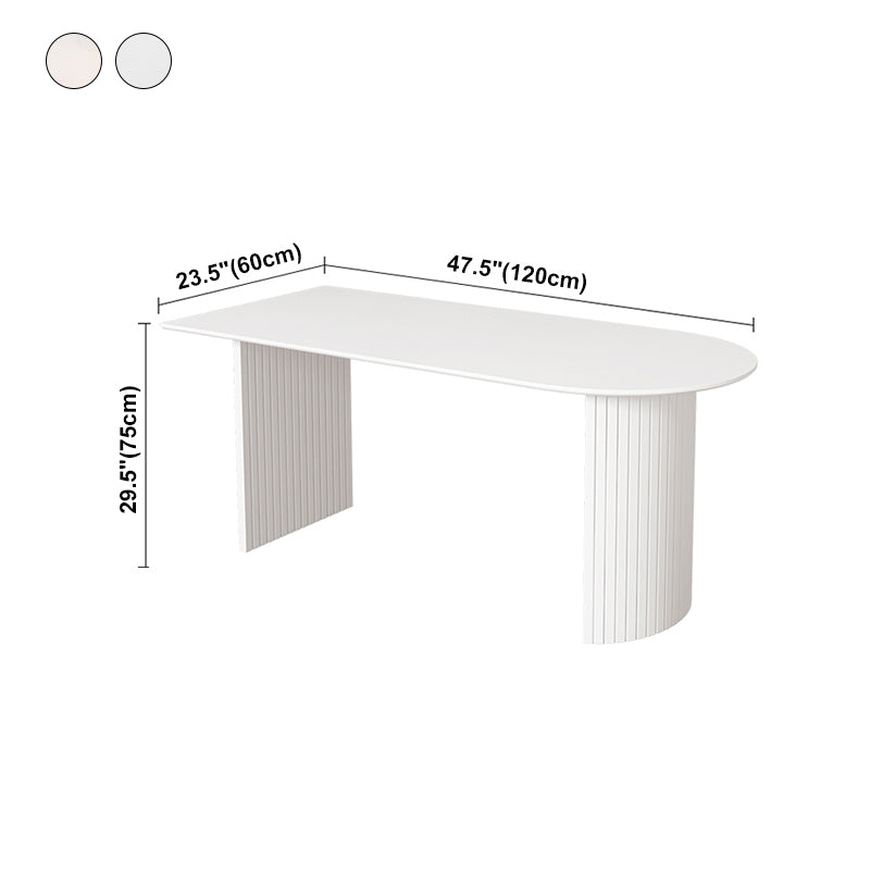 Mesa de comedor de estilo moderno Mesa de comedor de doble pedestal blanco para uso en el hogar