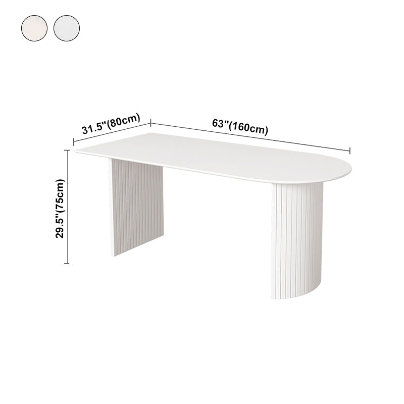 Mesa de comedor de estilo moderno Mesa de comedor de doble pedestal blanco para uso en el hogar