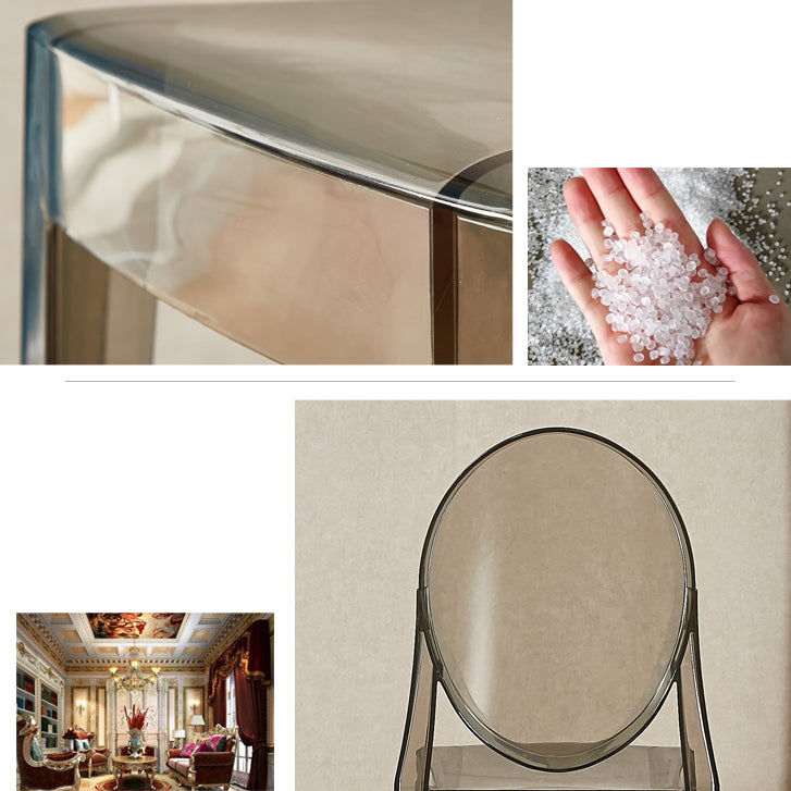 Silla lateral de acrílico moderna y contemporánea para comedor, silla con respaldo abierto