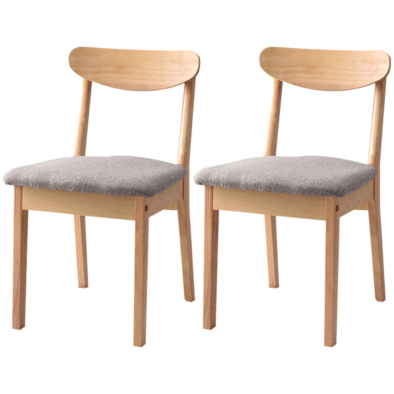 Chaise d'appoint scandinave à dossier ouvert en bois d'hévéa, chaise de salle à manger en bois naturel
