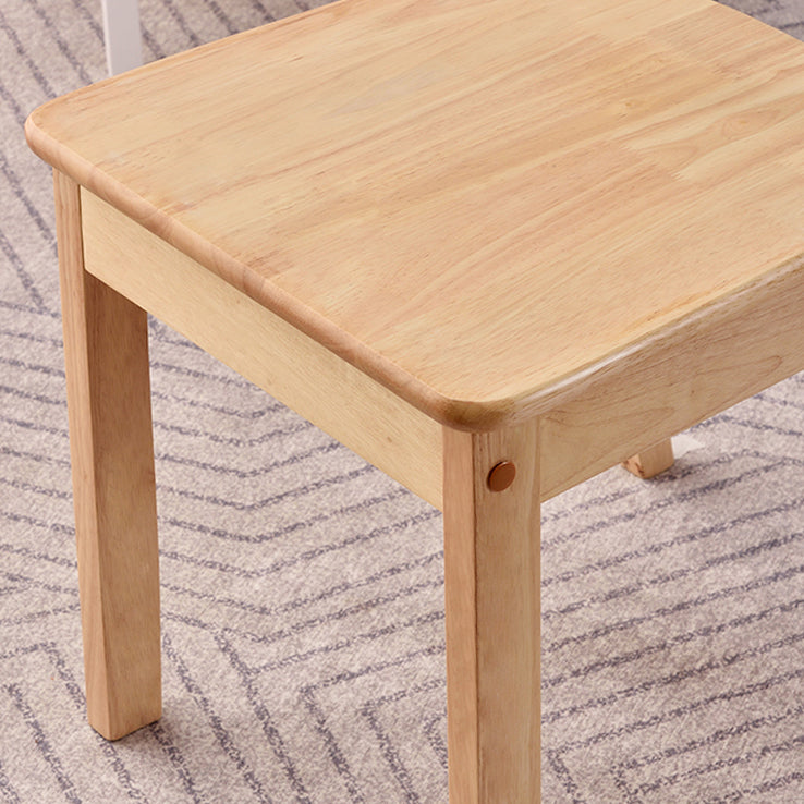 Chaise d'appoint scandinave à dossier ouvert en bois d'hévéa, chaise de salle à manger en bois naturel