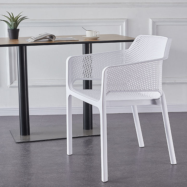Eigentijdse eet- en accentstoelen matte afwerking plastic vaste achterstoel stoel