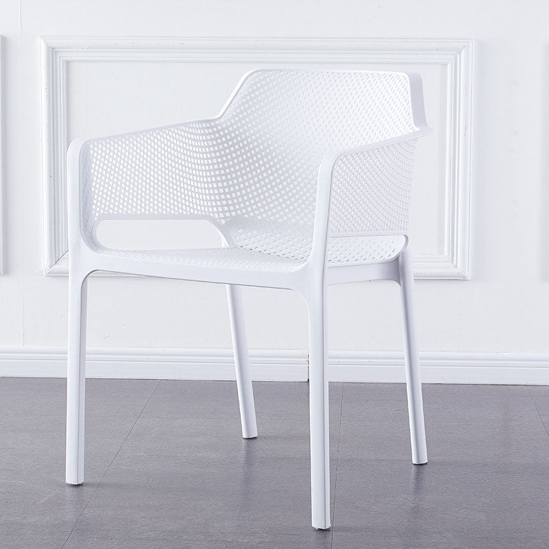 Eigentijdse eet- en accentstoelen matte afwerking plastic vaste achterstoel stoel