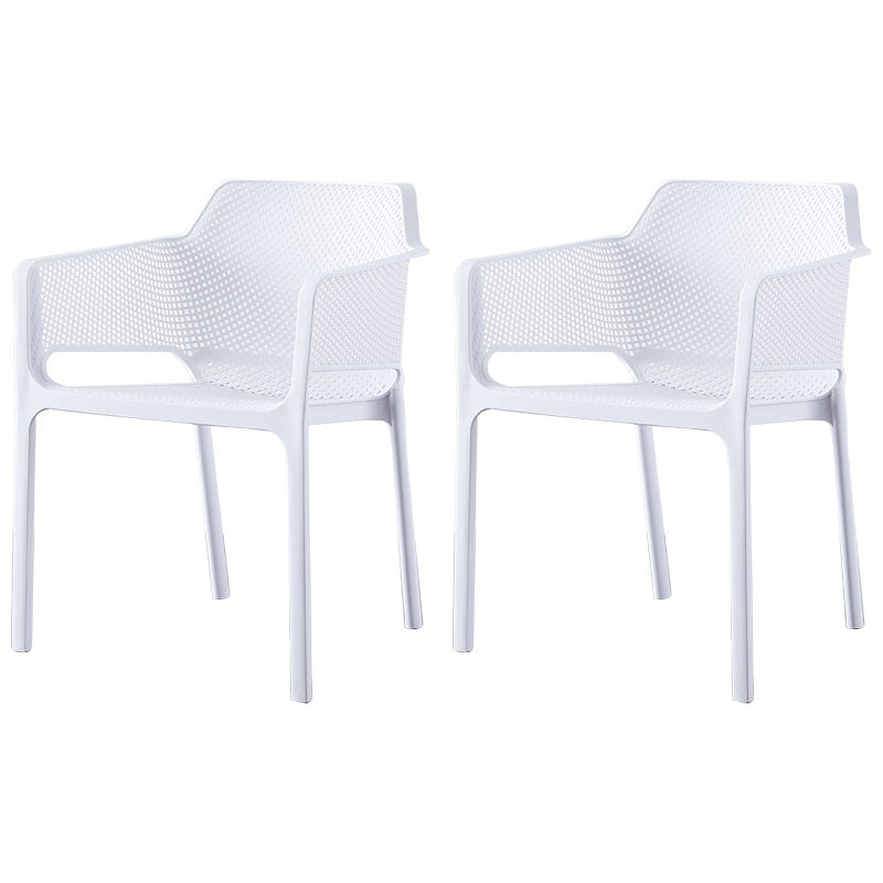 Eigentijdse eet- en accentstoelen matte afwerking plastic vaste achterstoel stoel
