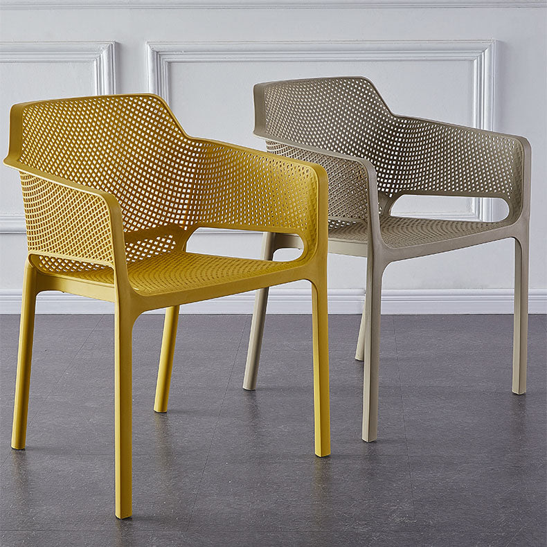 Eigentijdse eet- en accentstoelen matte afwerking plastic vaste achterstoel stoel