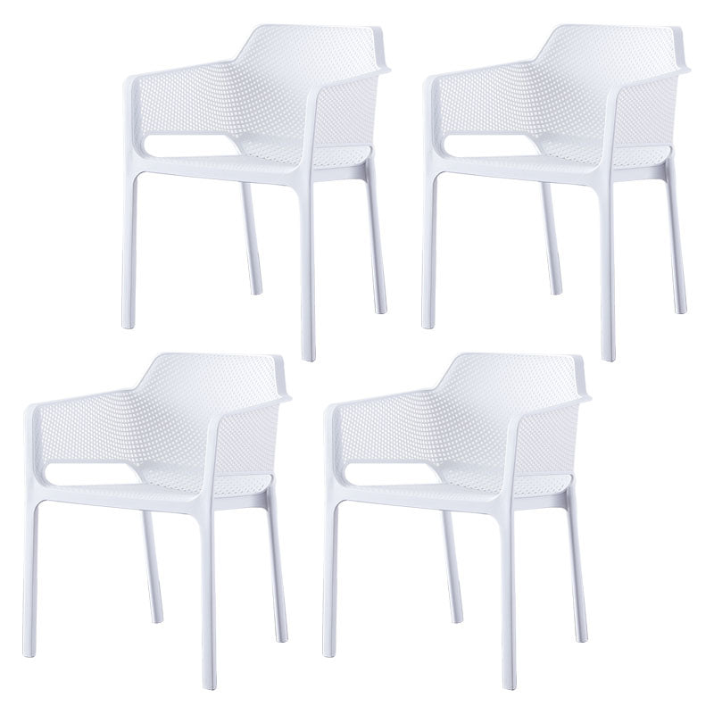 Eigentijdse eet- en accentstoelen matte afwerking plastic vaste achterstoel stoel