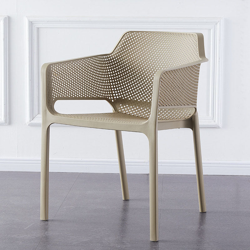 Eigentijdse eet- en accentstoelen matte afwerking plastic vaste achterstoel stoel