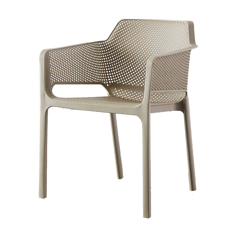 Eigentijdse eet- en accentstoelen matte afwerking plastic vaste achterstoel stoel
