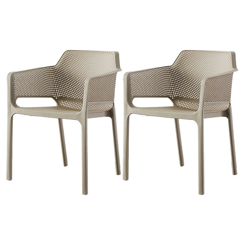 Eigentijdse eet- en accentstoelen matte afwerking plastic vaste achterstoel stoel