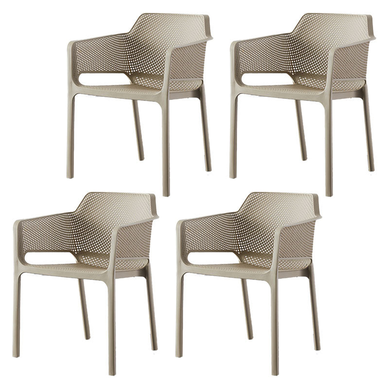 Eigentijdse eet- en accentstoelen matte afwerking plastic vaste achterstoel stoel