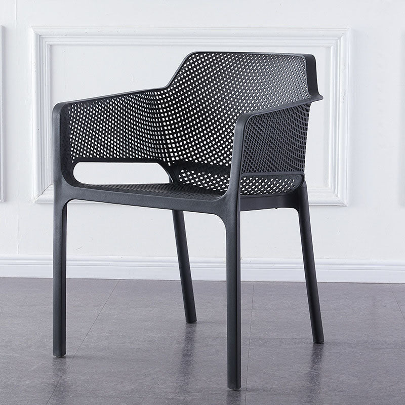Eigentijdse eet- en accentstoelen matte afwerking plastic vaste achterstoel stoel