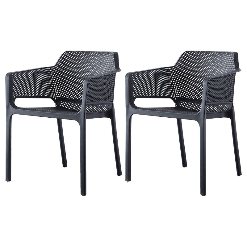Eigentijdse eet- en accentstoelen matte afwerking plastic vaste achterstoel stoel