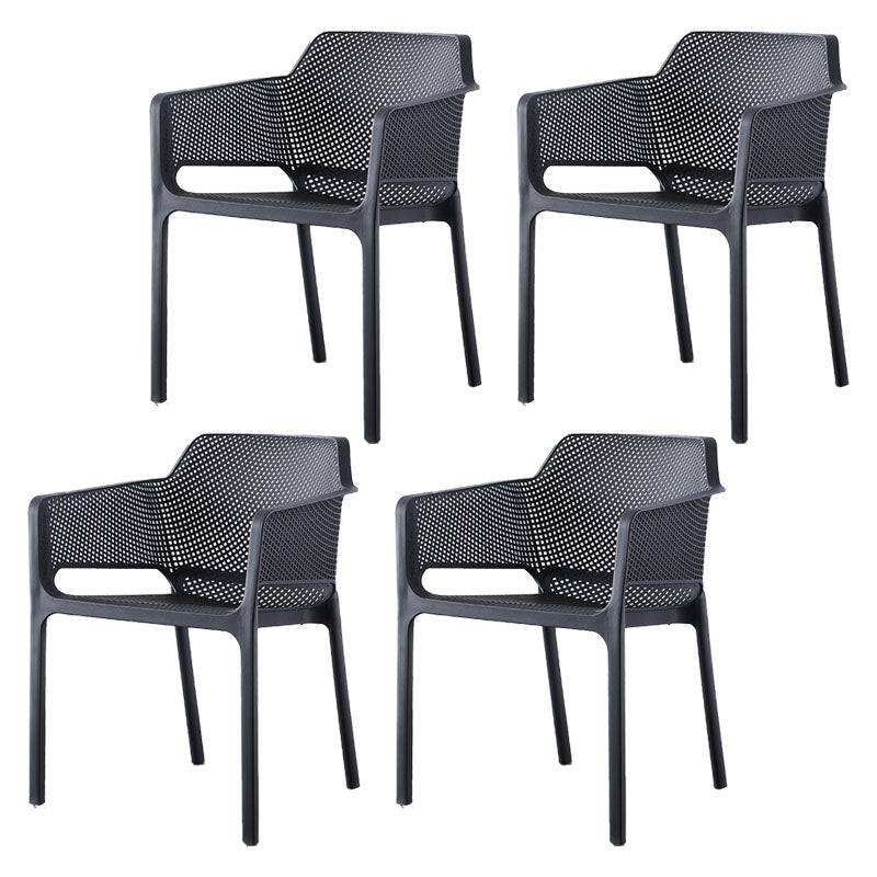 Eigentijdse eet- en accentstoelen matte afwerking plastic vaste achterstoel stoel