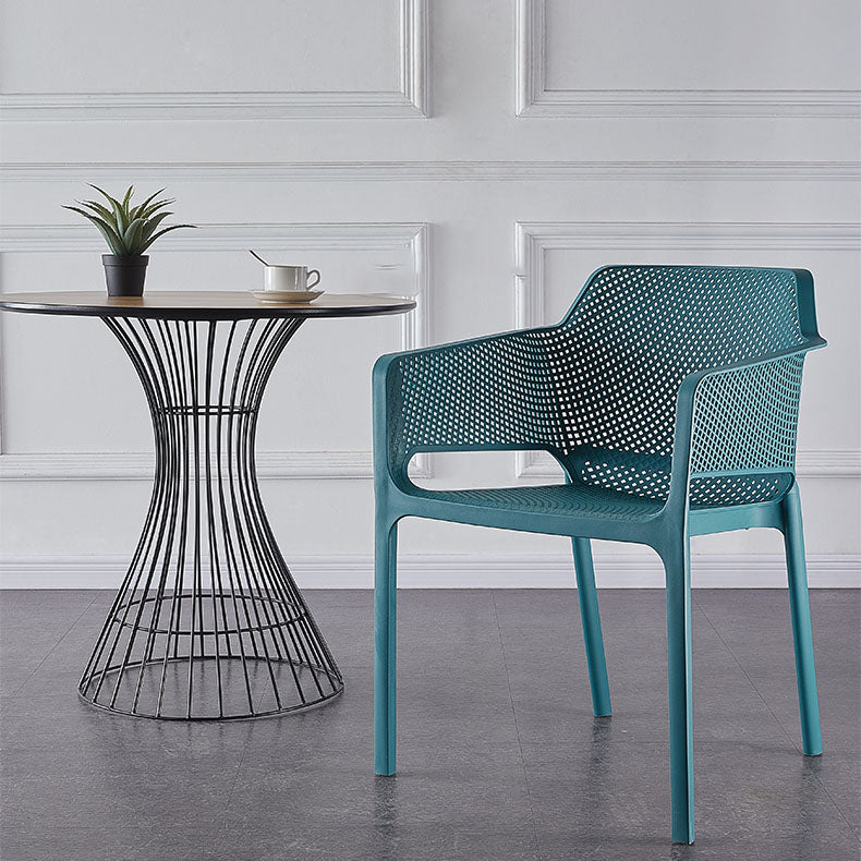Eigentijdse eet- en accentstoelen matte afwerking plastic vaste achterstoel stoel