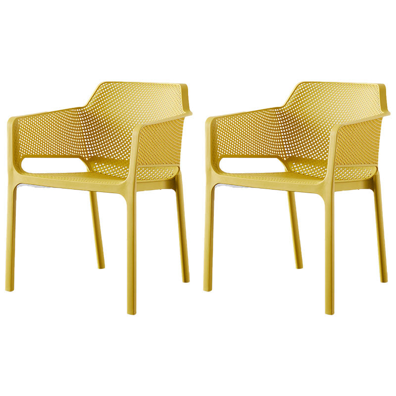 Eigentijdse eet- en accentstoelen matte afwerking plastic vaste achterstoel stoel