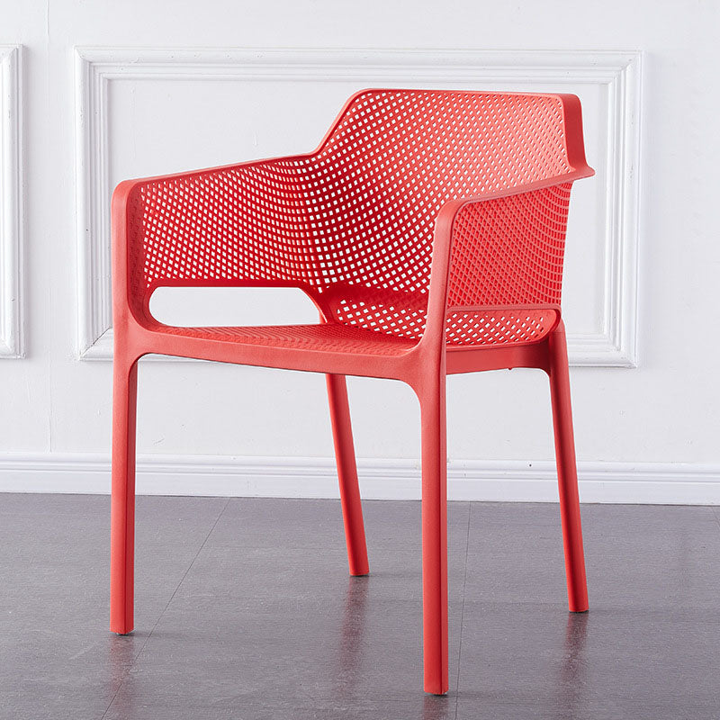 Eigentijdse eet- en accentstoelen matte afwerking plastic vaste achterstoel stoel