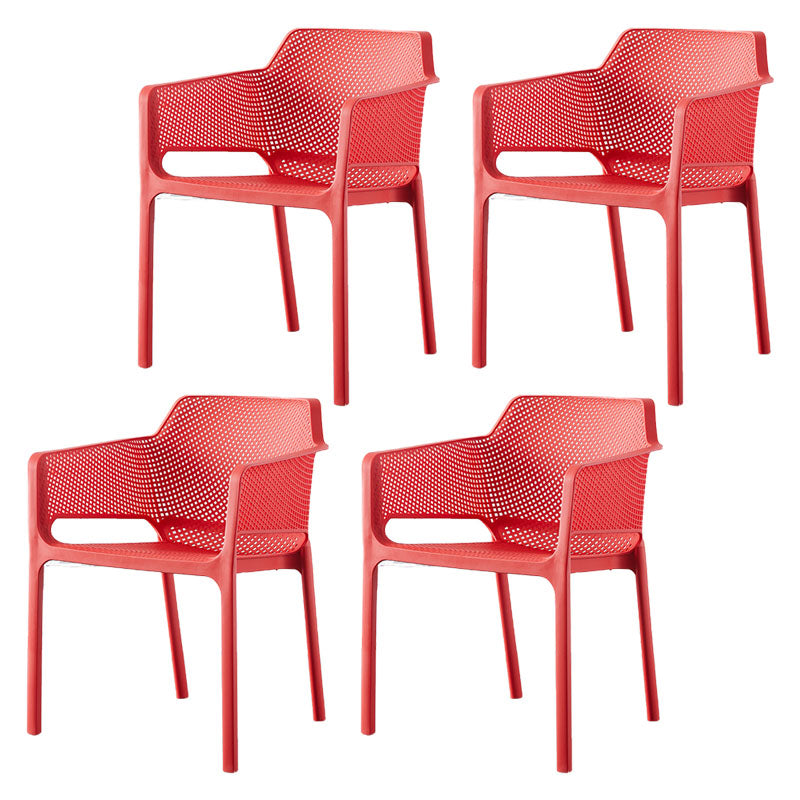 Eigentijdse eet- en accentstoelen matte afwerking plastic vaste achterstoel stoel