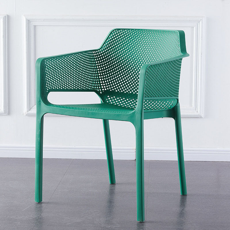 Eigentijdse eet- en accentstoelen matte afwerking plastic vaste achterstoel stoel