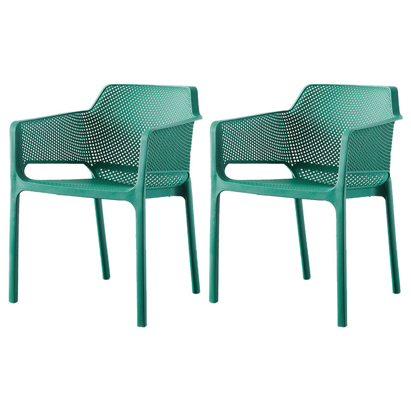 Eigentijdse eet- en accentstoelen matte afwerking plastic vaste achterstoel stoel