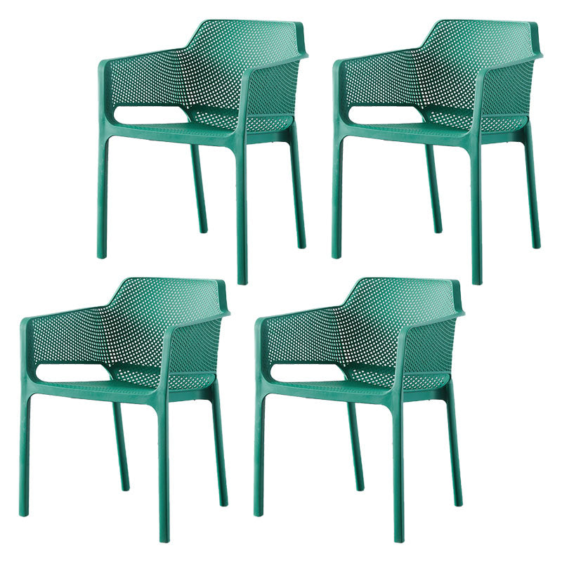 Eigentijdse eet- en accentstoelen matte afwerking plastic vaste achterstoel stoel