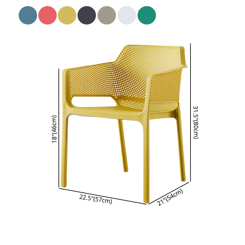 Eigentijdse eet- en accentstoelen matte afwerking plastic vaste achterstoel stoel