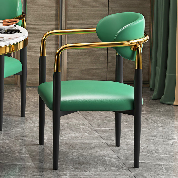 Silla de comedor tapizada con acabado mate y respaldo abierto contemporáneo para sala de conferencias