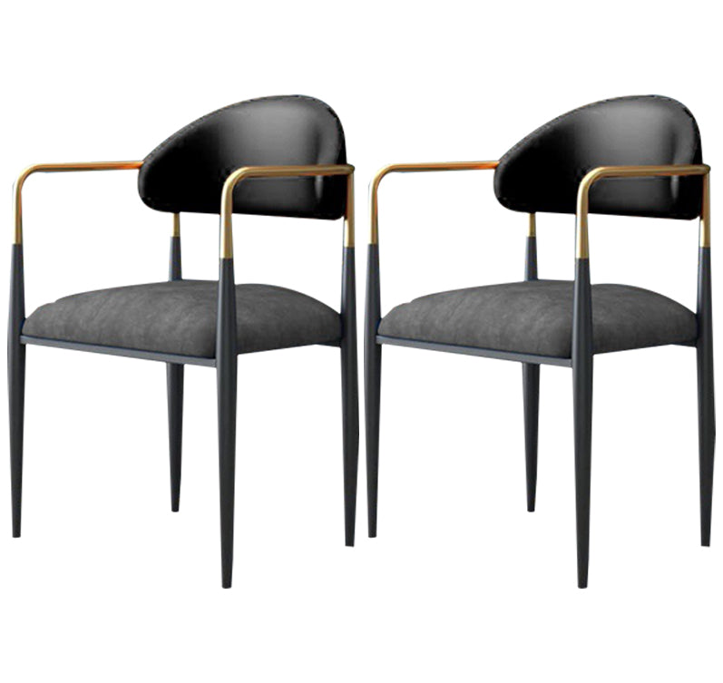 Silla de comedor tapizada con acabado mate y respaldo abierto contemporáneo para sala de conferencias