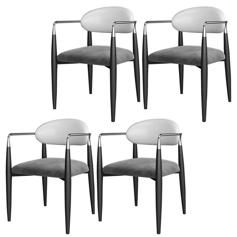 Silla de comedor tapizada con acabado mate y respaldo abierto contemporáneo para sala de conferencias