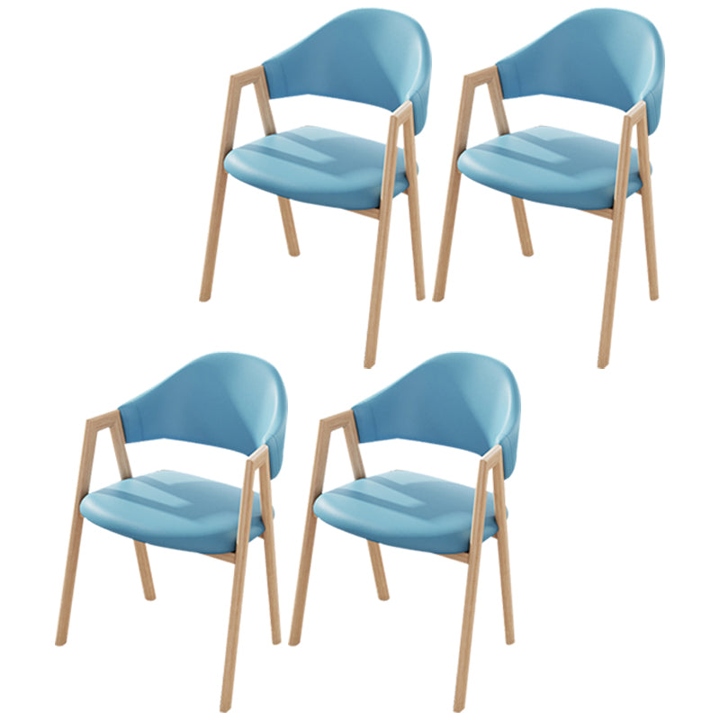Chaise de salle à manger tapissée au fini mat de chaise à dossier ouvert de cuisine contemporaine