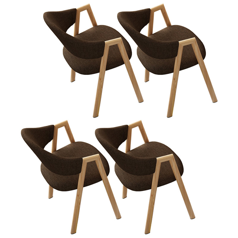 Chaise de salle à manger tapissée au fini mat de chaise à dossier ouvert contemporaine