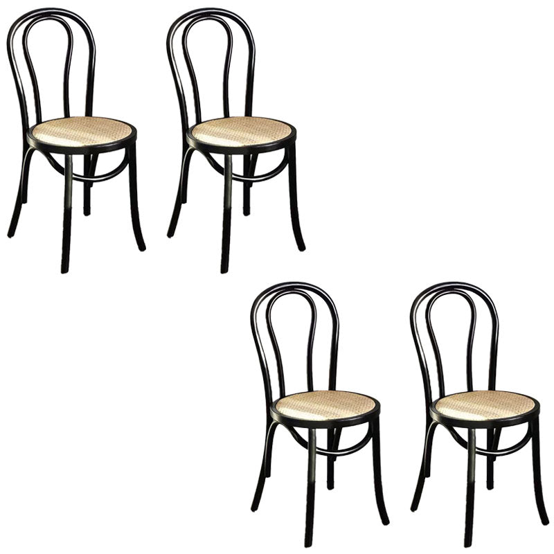 Zeitgenössisches Design Windsor Back Side Chairs Armless Holzbeinseitenstühle